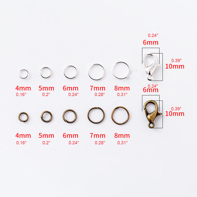 1200pcs Jump Rings Set For Jewelry Making Kit With Lobster Clasps And Closures