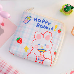 Mini Cartoon Zipper Sanitary Napkin Bag Dacron Sanitary Napkin Storage Bag