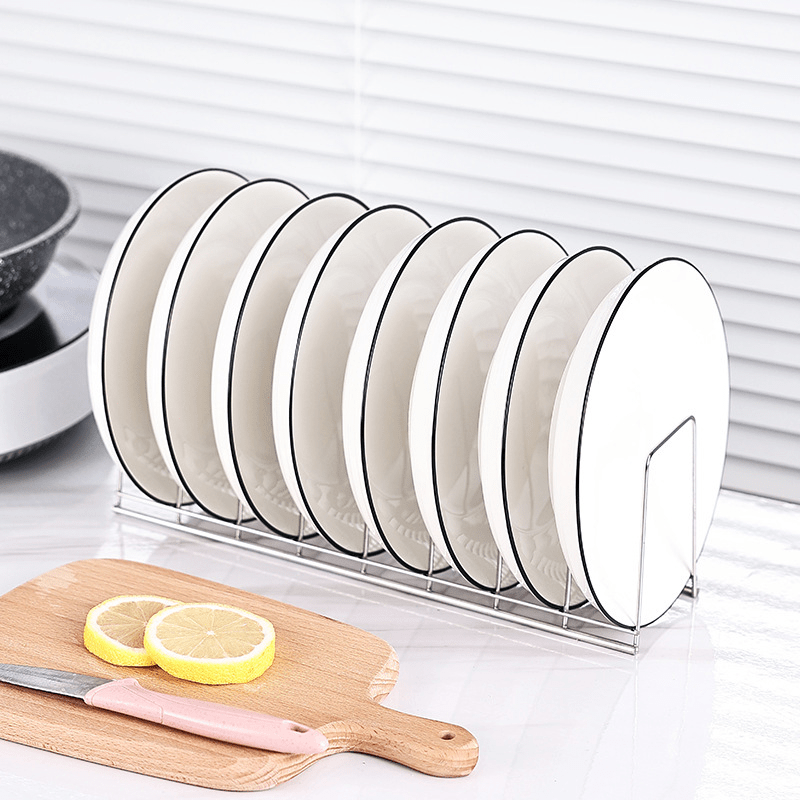 2pcs Stainless Steel Dish Rack Multifunctional Bowl Plate Storage Box