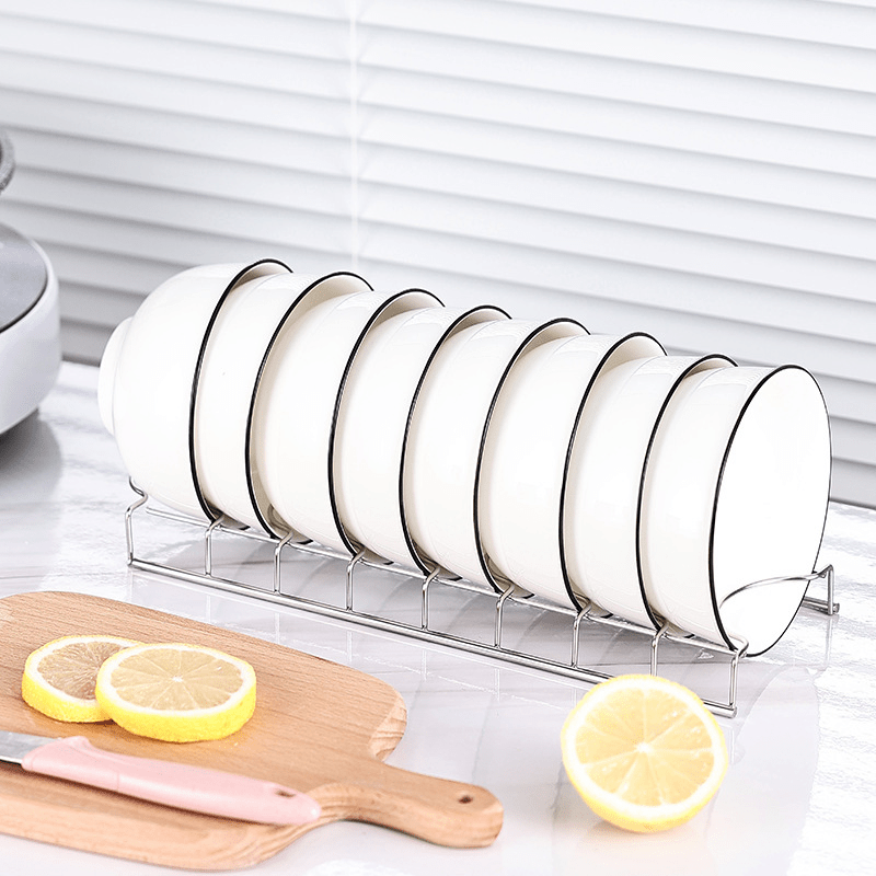 2pcs Stainless Steel Dish Rack Multifunctional Bowl Plate Storage Box