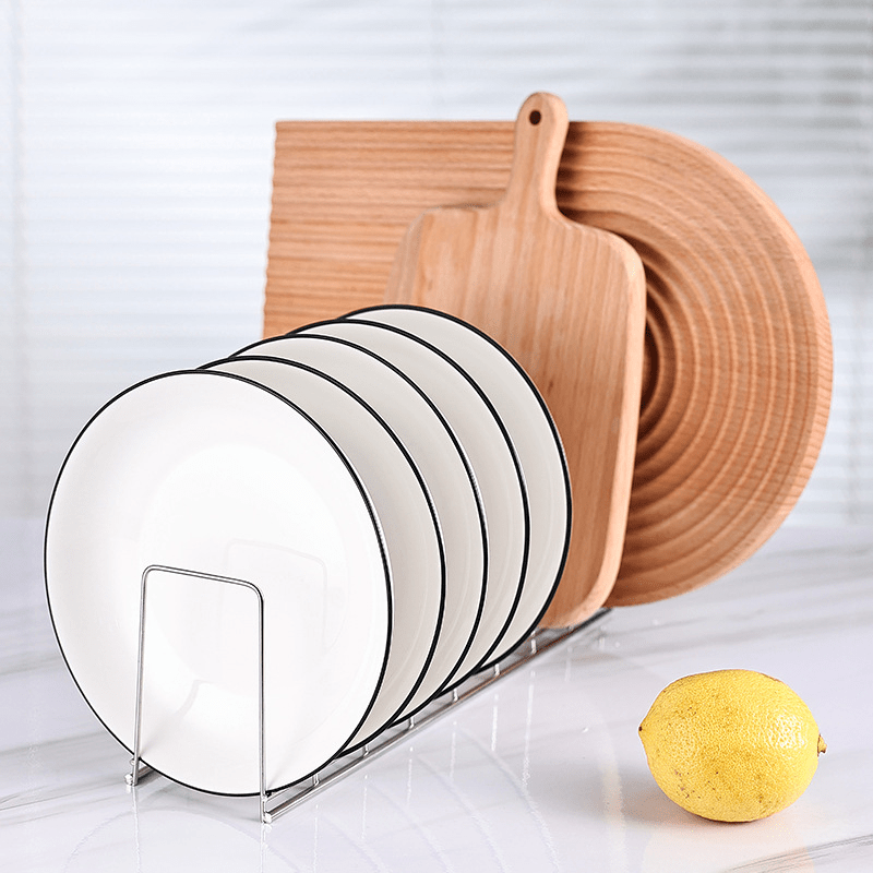 2pcs Stainless Steel Dish Rack Multifunctional Bowl Plate Storage Box