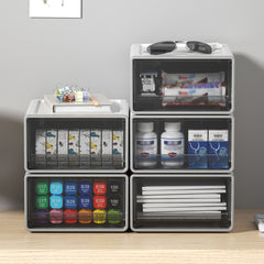 Transparent Plastic Drawer Organizer Box Small Storage Cabinet Desk