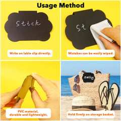 20pcs Set Basket Labels Clip Removable Labels For Storage Bin