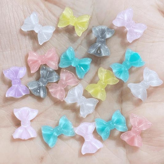 20pcs Mini Bow Resin Crafts for Jewelry & Hairwear