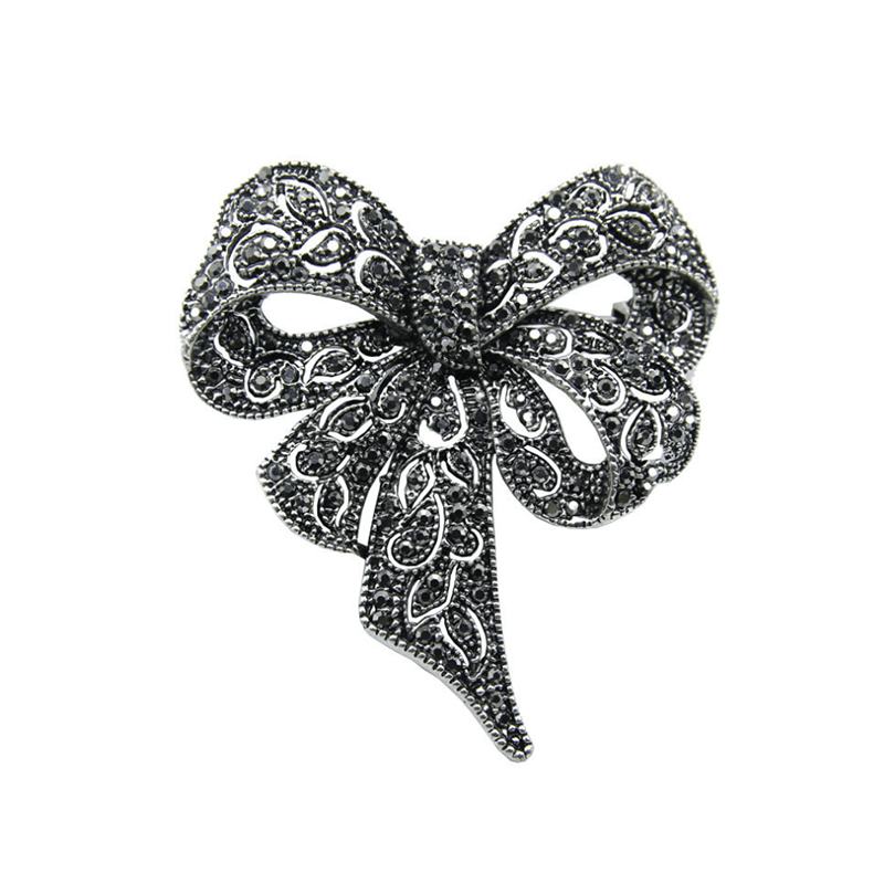 Rhinestone Bow Brooches Large Bowknot Brooch Pin Vintage Jewelry