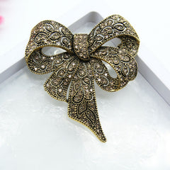 Rhinestone Bow Brooches Large Bowknot Brooch Pin Vintage Jewelry