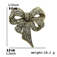 Rhinestone Bow Brooches Large Bowknot Brooch Pin Vintage Jewelry