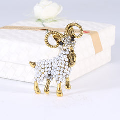 Alloy Pearl Goat Brooch Animal Brooches Holiday Gift