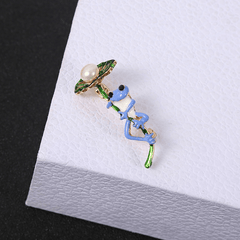 Colorful Enamel Frog Balloon Brooch Pin Unisex Jewelry