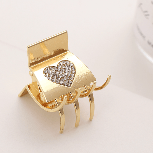 Heart Hair Claw Rhinestone Ponytail Holder