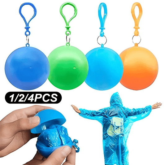 Waterproof Mini Raincoat Ball w/ Keychain for Adults