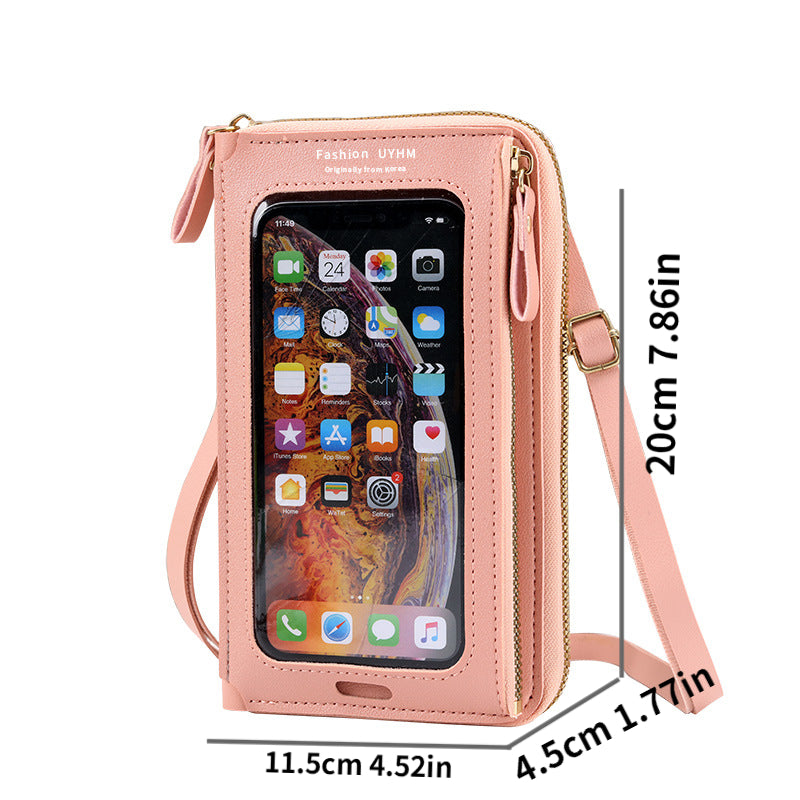Touch Screen Phone Bag Zipper Crossbody Shoulder Bag