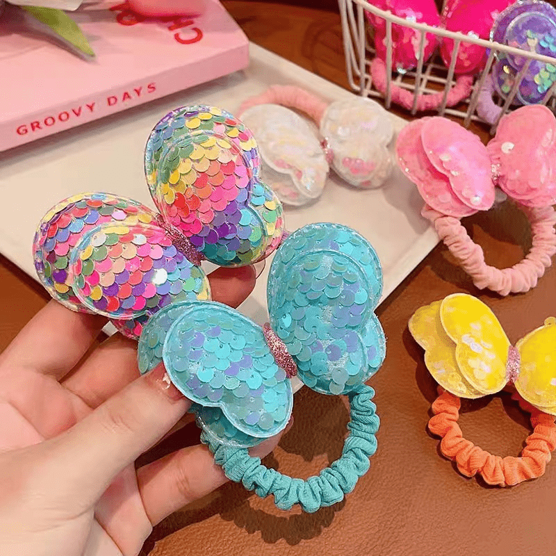 Colourful Sequin Butterfly Hair Bands for Girls