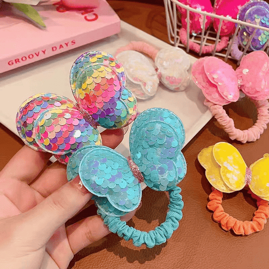 Colourful Sequin Butterfly Hair Bands for Girls