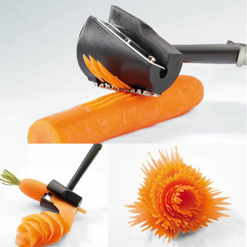 Vegetable Sharpener & Peeler: Create Carrot Flowers & Salad Rolls
