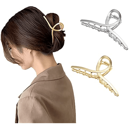 2pcs Alloy Hair Claw Nonslip Ponytail Holder Shark Claw Women Girls Hair Clip