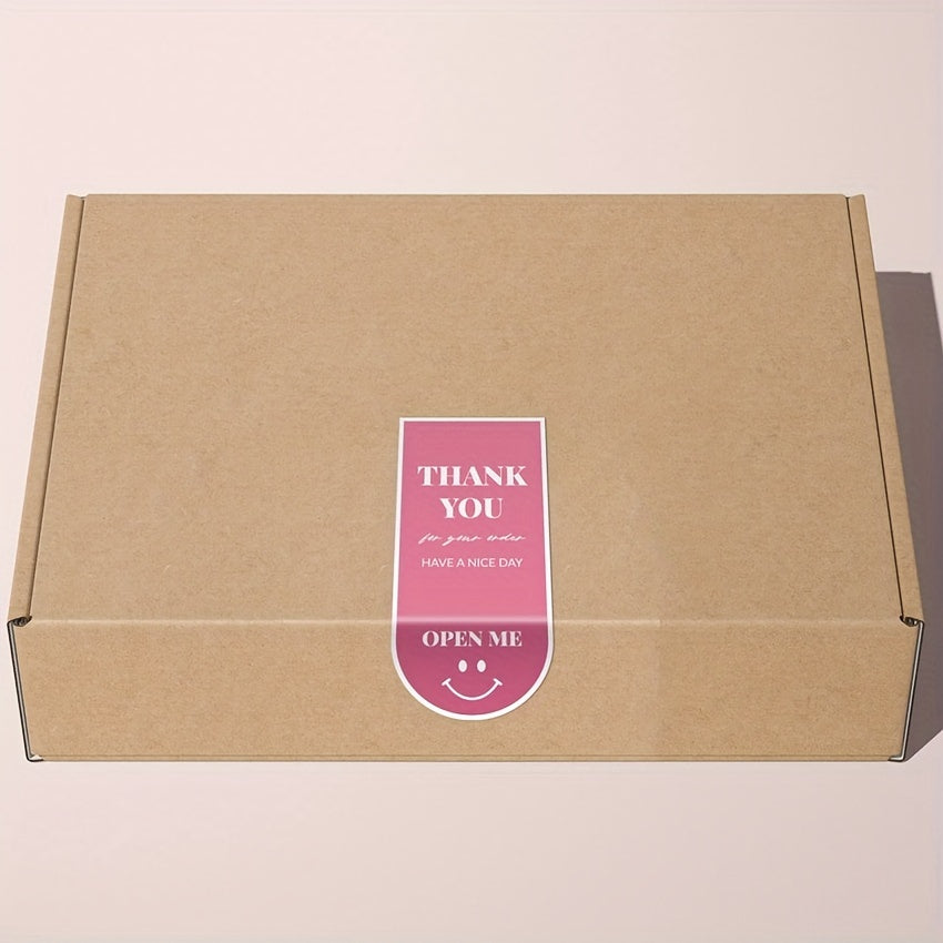 100pcs Rectangular Self-adhesive Packaging Stickers Thank You Labels