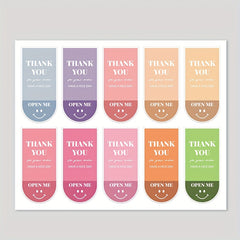 100pcs Rectangular Self-adhesive Packaging Stickers Thank You Labels