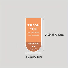 100pcs Rectangular Self-adhesive Packaging Stickers Thank You Labels