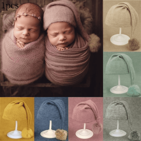 Newborn Baby Furry Ball Hat & Wrap Cap Photo Props
