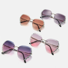 Men's Oversized Rimless Sunglasses for Traveling Party Outdoor