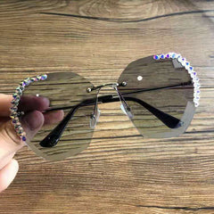 Men's Oversized Rimless Sunglasses for Traveling Party Outdoor