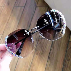 Men's Oversized Rimless Sunglasses for Traveling Party Outdoor