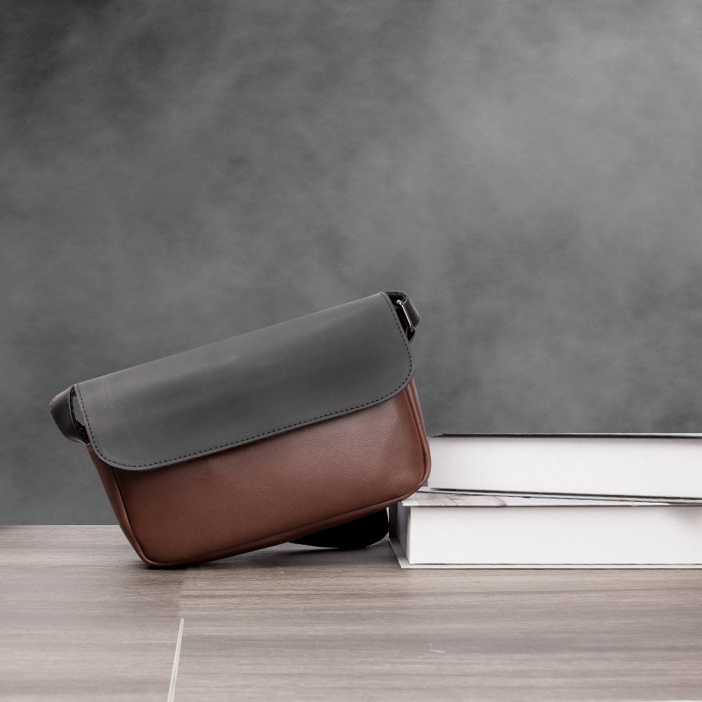 Men's Block Shoulder Bag Crossbody Bag Men's Daily Casual Flap Bag