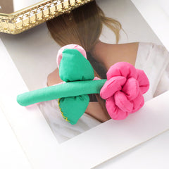 Puffy Knitted Flower Hair Claw Style Hair Claw Nonslip Ponytail Holder