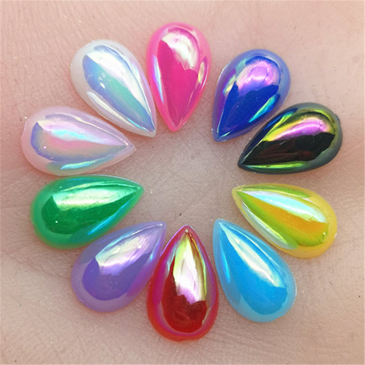 100PCS Colorful Droplet Shape Acrylic Charms for Craft Decorations