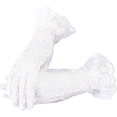 Short Lace Gloves Breathable Floral Wedding Bridal Gloves