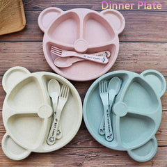 3-Piece Baby Bowl Set with Cartoon Bear - Feeding, Eating & Training