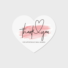 30pcs Heart Shaped Pink Thank You Card Copper Paper for Gifts and Parties
