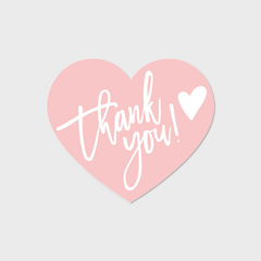 30pcs Heart Shaped Pink Thank You Card Copper Paper for Gifts and Parties