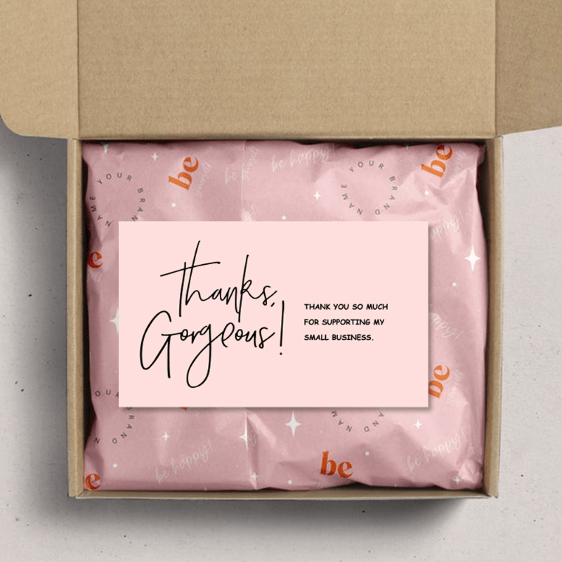 30 Pink Thank You Cards Copperplate Paper Gift Packaging Cards