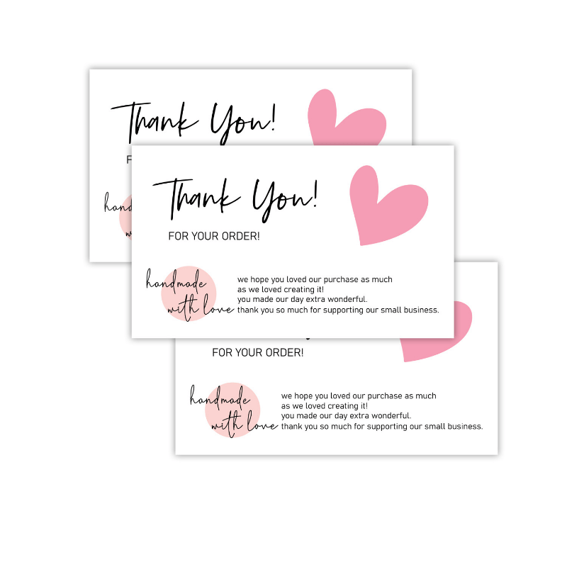 30 Pink Thank You Cards Copperplate Paper Gift Packaging Cards