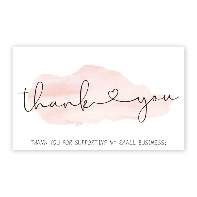 30 Pink Thank You Cards Copperplate Paper Gift Packaging Cards