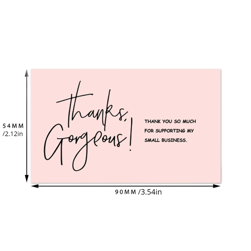 30 Pink Thank You Cards Copperplate Paper Gift Packaging Cards