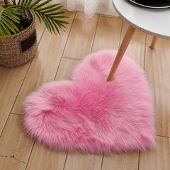 Heart Shaped Plush Faux Fur Carpet for Home Decor