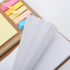 Brown Paper Spiral Coil Notebook with Sticky Notes