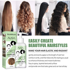 50ml Moisturizing Curly Hair Styling Cream for Frizz-Free Curls