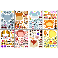 DIY Cartoon Funny Expression Stickers for Kids