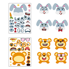 DIY Cartoon Funny Expression Stickers for Kids