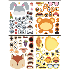 DIY Cartoon Funny Expression Stickers for Kids