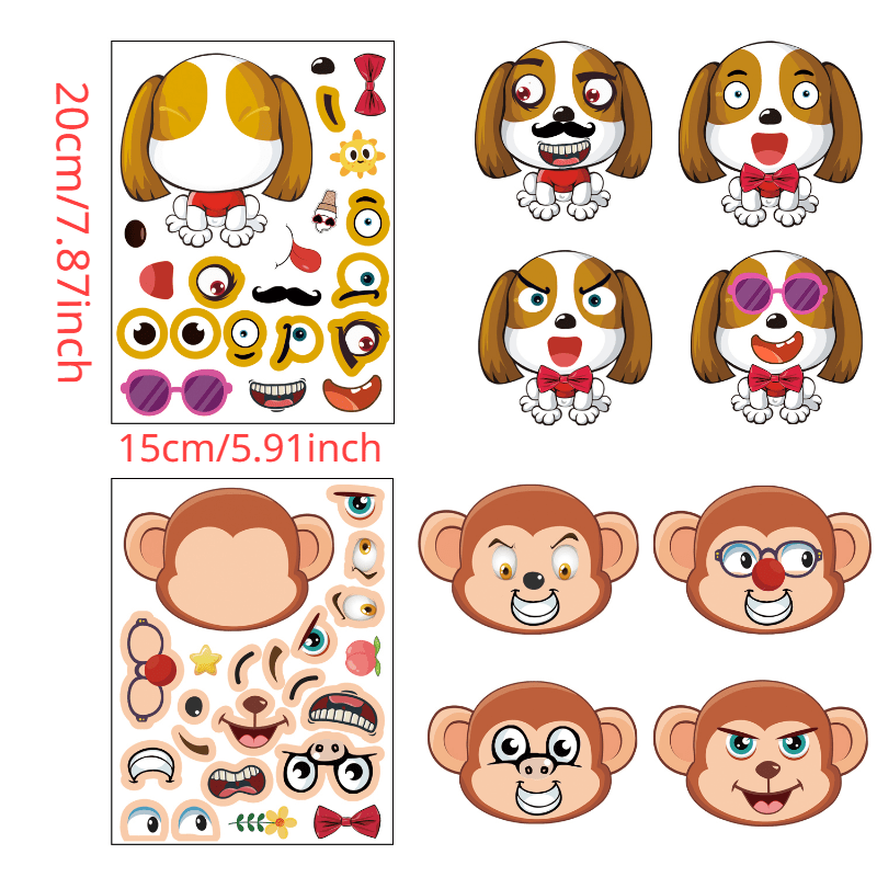 DIY Cartoon Funny Expression Stickers for Kids