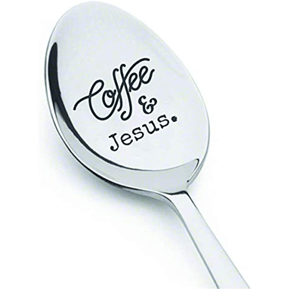 Coffee And Jesus Engraved Spoon Religious Wedding Gift Christmas