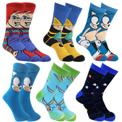6pairs Boys Kids Hedgehog Cartoon Crew Socks
