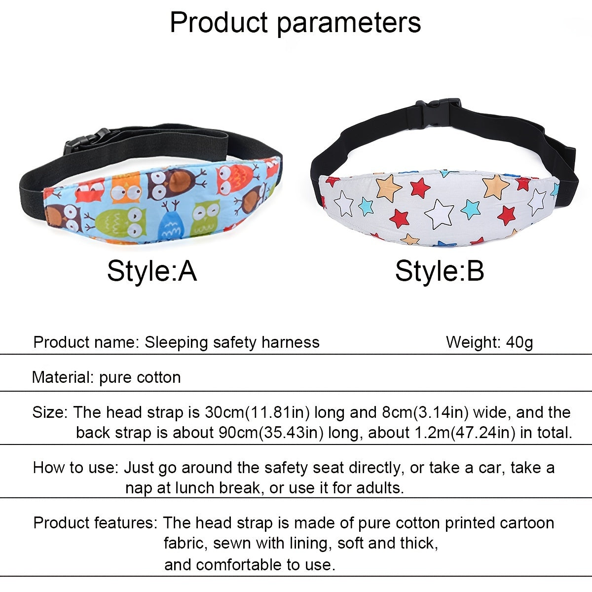 Baby Toddler Safety Seat Head Fixed Dozing Belt Sleeping Artifact