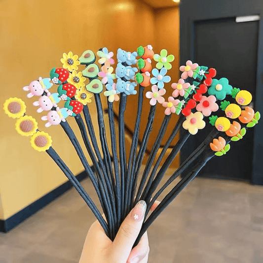 Colorful Hair Bun Maker Flower Fruit Decor Hair Accessories