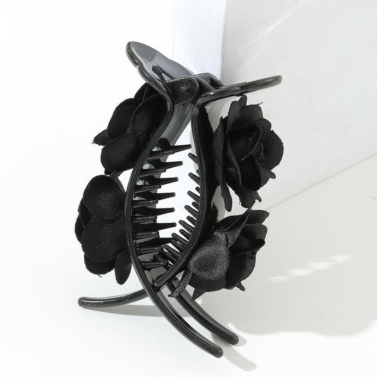 Rose Hair Claw Clip Fabric Flowers Bun Hair Claw Clip Clamp Hairpin